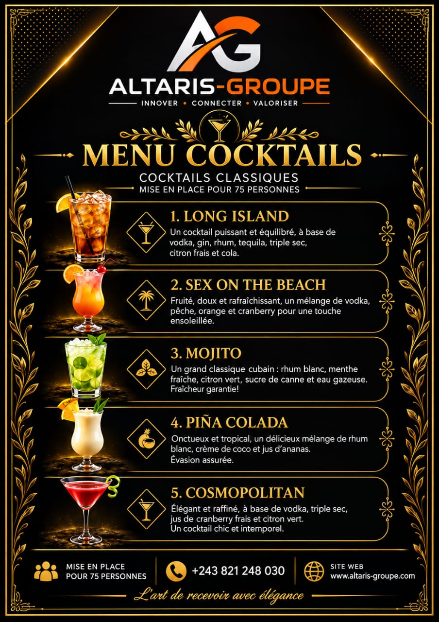 OFFRE SPECIALE COCKTAIL